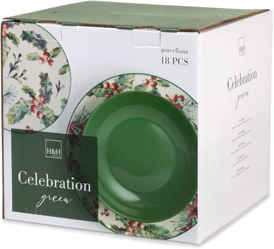 Natalizio Service 18 Pezzi Celebration Green