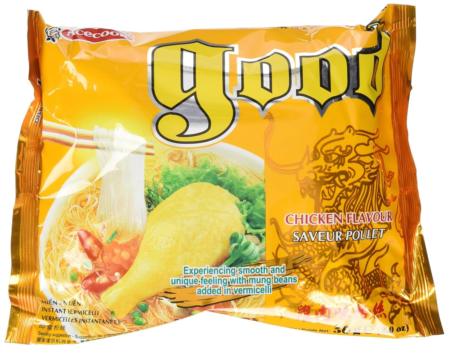 ACECOOK - GD Glass Instant Nudles with Chicken - (1 x 57g)