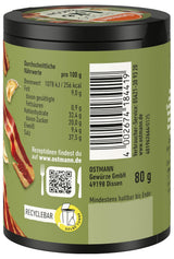 Ostmann Gewürze - Låt oss göra som bacon | Bacon-Geschmack för ungewürzte Fleischersatzprodukte | Gewürzsalz für Tofu och vegetarian/vegan Eintöpfe | 80 g i Metalldose återvinningsbar