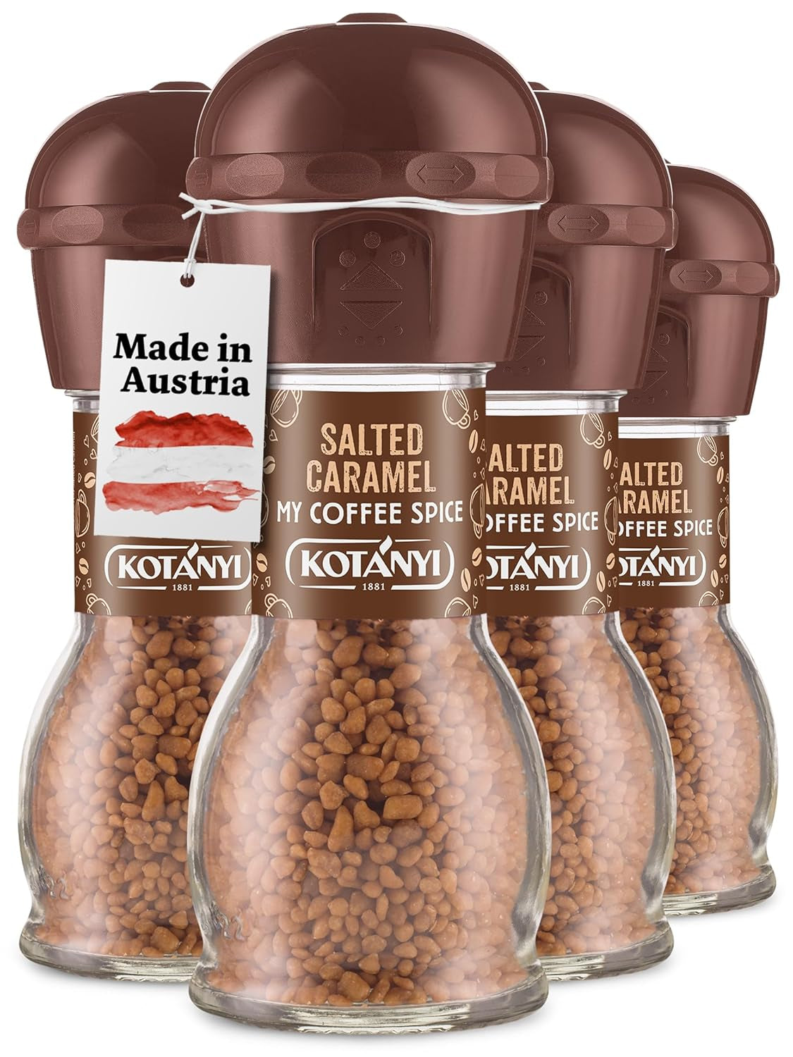 Kotanyi Salted Caramel Coffee Topping | feiner Caramellgeschmack, 4er Pack (4 x 65g)