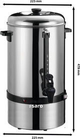 Saro espressomaskin med runt filter - 6,75 L / 40 koppar - rostfritt stål - brygg- och varmhållningsfunktion - säkerhetskran - siktglas - 1,5 kW - modell SAROMICA 6005