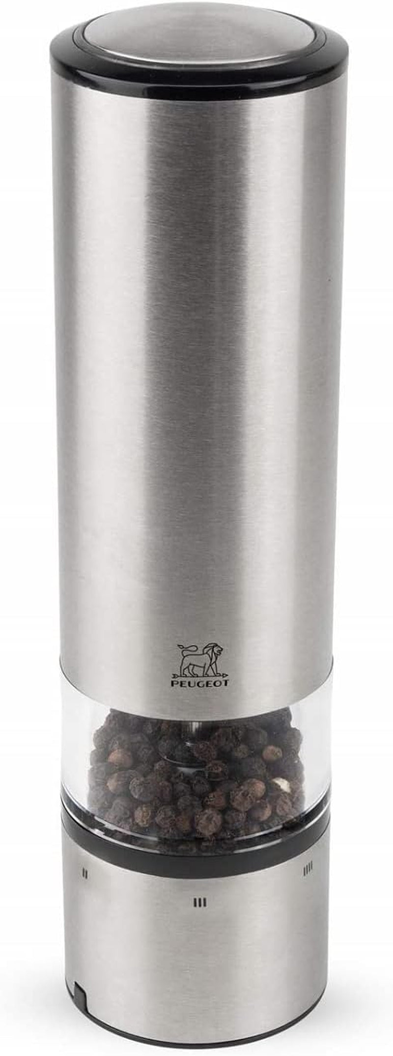 PEUGEOT Elis Sense elektrisk peppar-/saltkvarnsats, höjd: 20 cm, rostfritt stål, silver Kvarnar och skärmaskiner Naty Shop Pfeffermühle