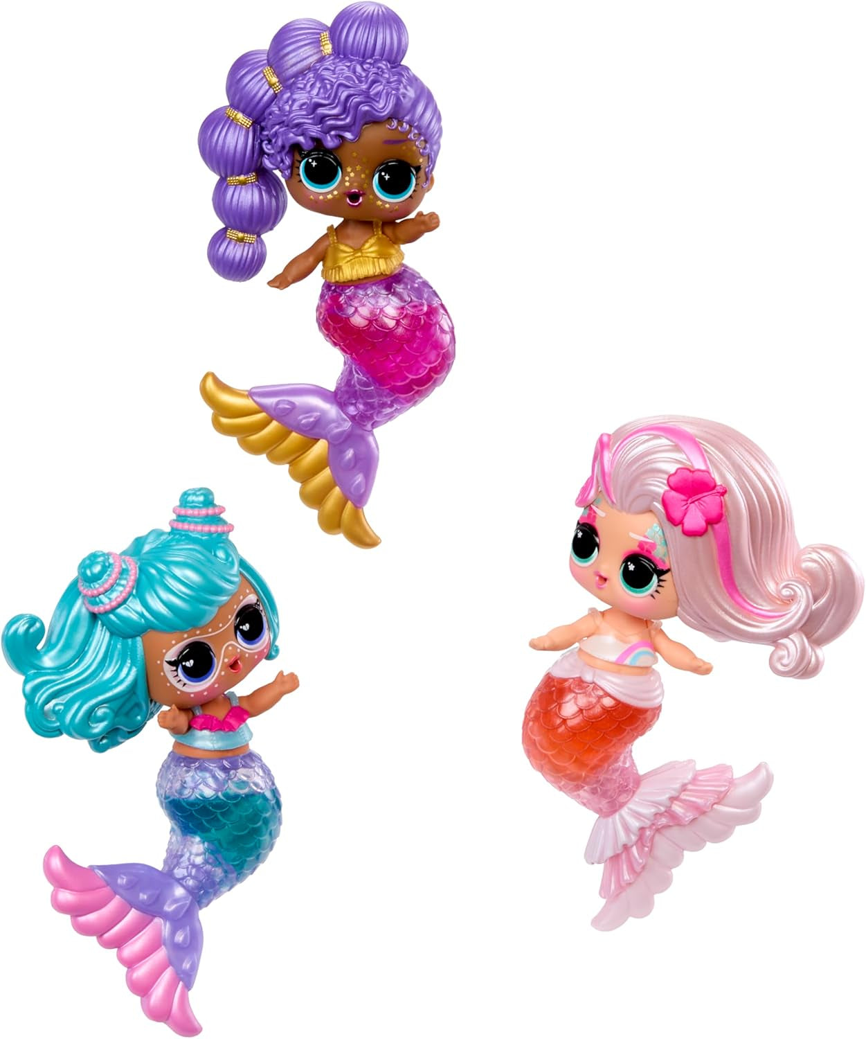 LOL Överraskning! Mermaids Makeover Magic Tots - Riktigt läppglans för dig och din docka att göra själv, mixa och skapa smink, Rolig vattenlek, 6 dockor att samla - Ålder 4+