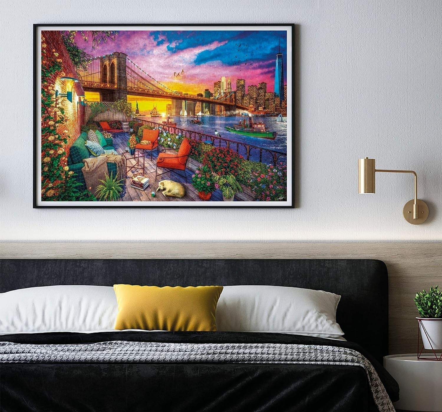 Clementoni - 33552 Collection - Manhattan Balcony Sunset, Pussel 3000 bitar för vuxna och barn 10 år, skicklighetsspel för hela familjen Puzzle Naty Shop