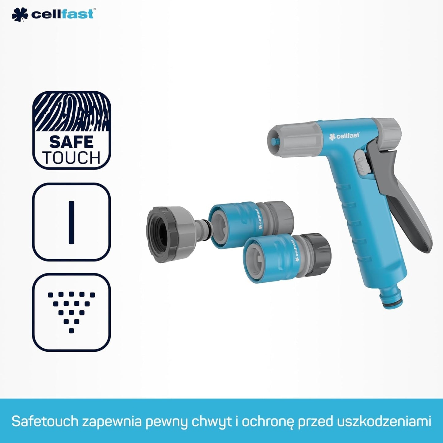 Cellfast Ideal trädgårdsslangset, robust, flexibel, 4-lagers, sprinkler, UV- och algbeständig, Reach-teknik, 27 bar, -20/+60° kortsiktigt, 1/2 tum, 20 m