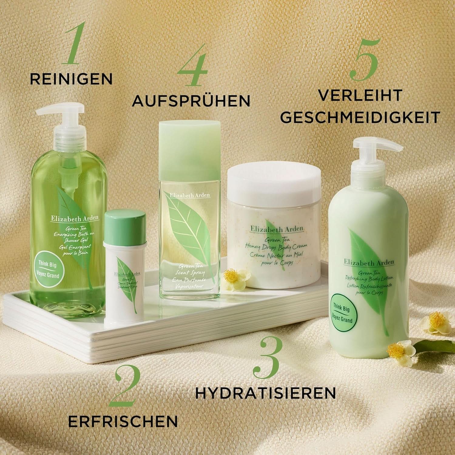 Elizabeth Arden - uppfriskande bodylotion med doft av grönt teextrakt, 500 ml dusch och bad Naty Shop