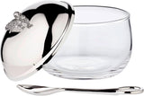 EDZARD anksyltburk (Ø 10 cm) av silver och glas - Ask och sked - Skål, sockerbehållare, ost - Syltburk med lock, förvaring med lock, presentask med lås