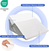 BARN Justerbar kilkudde, läskudde av högdensitetsskum för säng och soffa, ergonomisk säng med kilhuvud för sömnrefluxapné, benkudde/ryggkudde för lek och läsning (vit & grå)