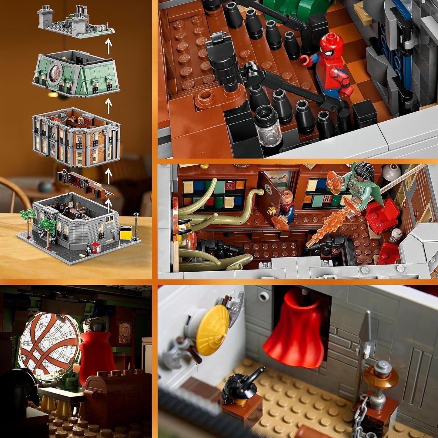 LEGO Marvel Sanctum Sanctorum 3-våningars modulbyggt set med Doctor Strange och Iron Man-minifigurer Avengers: Endgame Toy House Fan Samlarobjekt Stort rumsdekor 76218 Byggset Besuche den LEGO-Store
