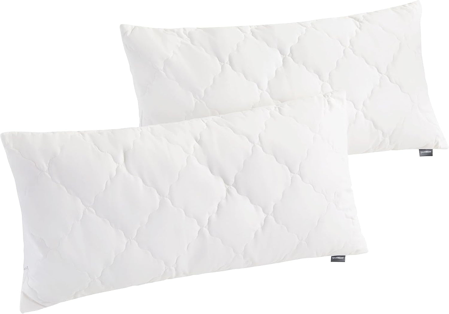 Traumnacht Bambukudde med bambufibrer, hypoallergen, antibakteriell Kuddset med dragkedja, bestående av 2 kuddar 40X80Cm, Oeko-Tex certifierad, utvecklad i Tyskland Naty Shop standardkuddar 40 X 80 Cm Kudde
