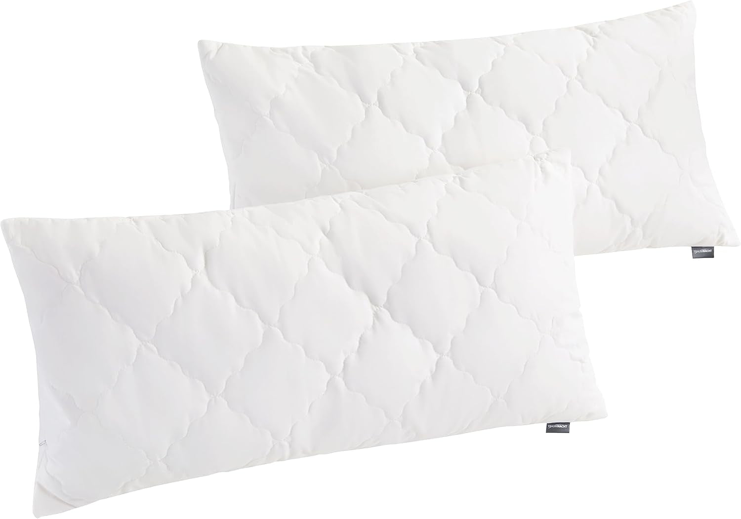 Traumnacht Bambukudde med bambufibrer, hypoallergen, antibakteriell Kuddset med dragkedja, bestående av 2 kuddar 40X80Cm, Oeko-Tex certifierad, utvecklad i Tyskland Naty Shop standardkuddar 40 X 80 Cm Kudde