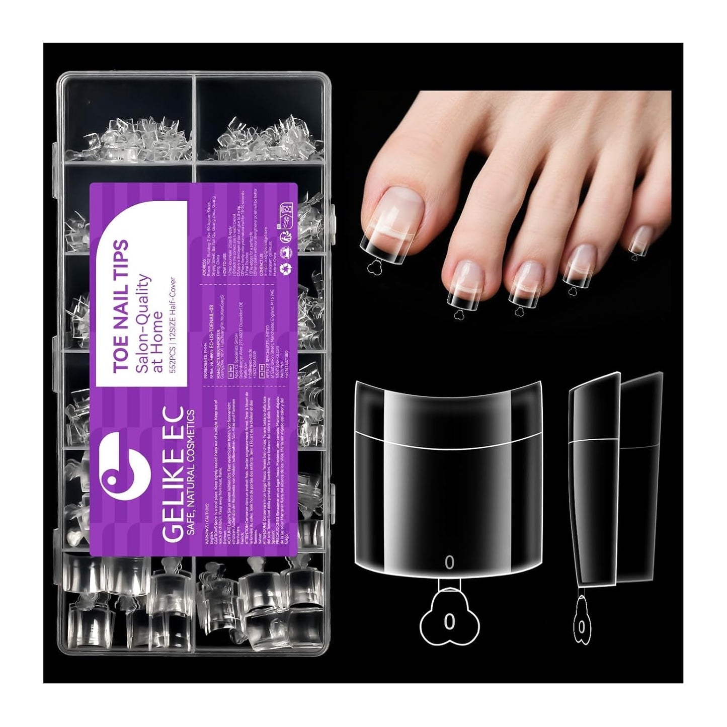Gelike Ec Short Almond Nails - Heltäckande mjuka naglar, förpolerade konstgjorda naglar för nagelförlängning, Hemma Nagelstudio, Gör-det-själv-salong, 120 st, 12 storlekar