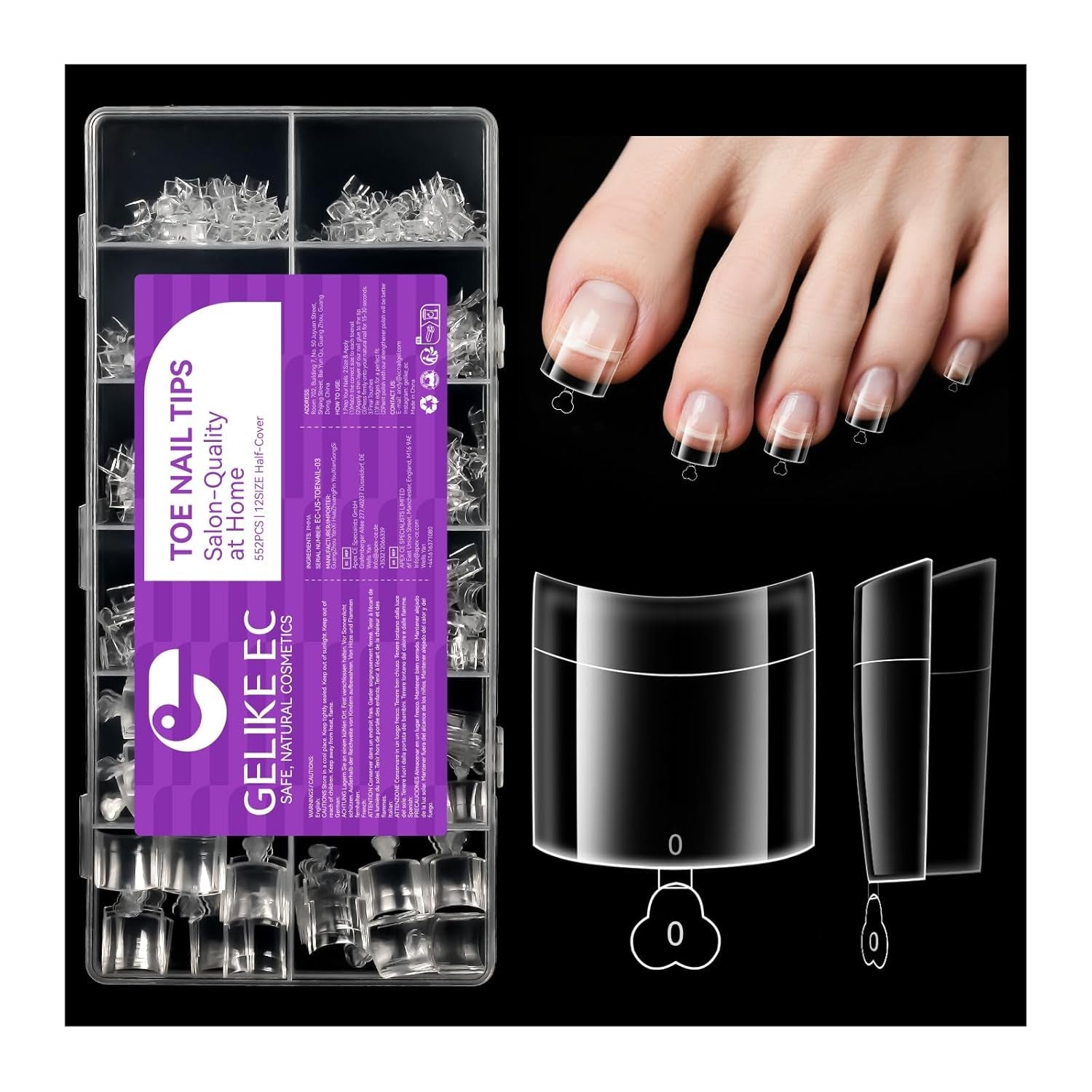 Gelike Ec Short Almond Nails - Heltäckande mjuka naglar, förpolerade konstgjorda naglar för nagelförlängning, Hemma Nagelstudio, Gör-det-själv-salong, 120 st, 12 storlekar