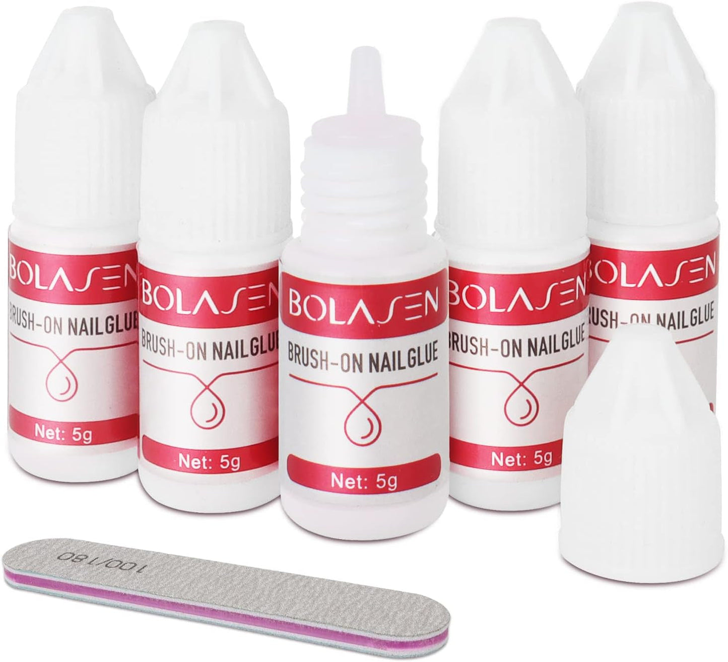 Nageltoppslim, BOLASEN Extra starkt nagellim, 4 st sprucket nagellim, nagellim, extra starkt konstgjord nagellim, nagellim - 4 * 7ml