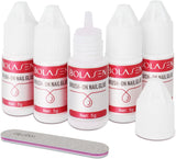 Nageltoppslim, BOLASEN Extra starkt nagellim, 4 st sprucket nagellim, nagellim, extra starkt konstgjord nagellim, nagellim - 4 * 7ml