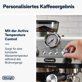 De'Longhi La Specialista Arte EC9155.MB portafilter espressomaskin med kvarn, 8 malinställningar, 15 bar tryck, 3 temperaturinställningar, mjölkskummare, 1550W, 1,7L tank, rostfritt stål/svart, inklusive barista kit