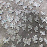 Aurora Muschel Schmetterling Nagelsticker Weiß Schmetterlinge Nageldekal Gelee Relief Butterfly Nagelaufkleber Y2K Butterflies Nagel Sticker Nägel Nageldesign Nagel Zubehör Nail Art Stickers Nailart