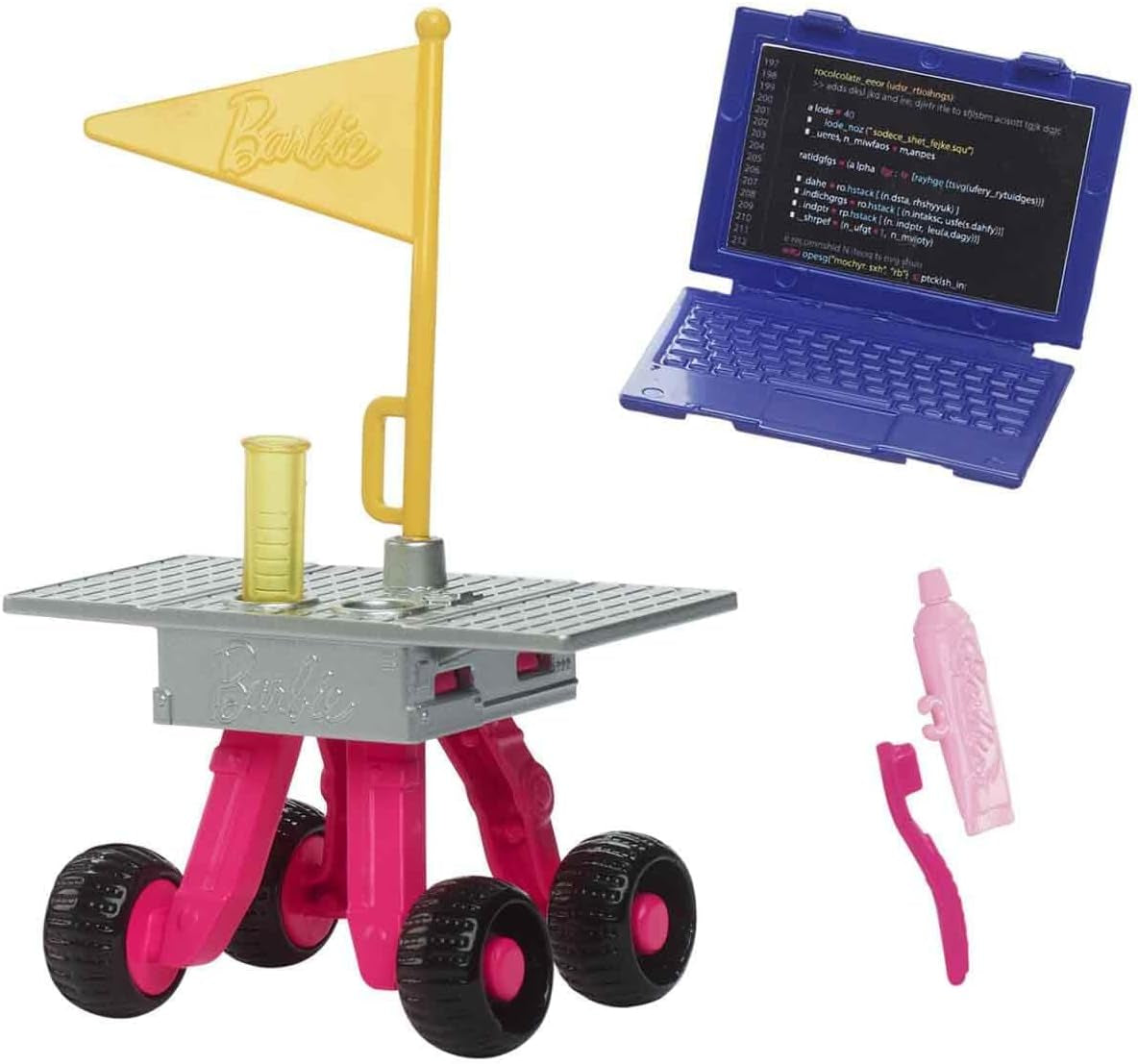 Barbie 65-års jubileumsdocka och 10 tillbehör, Astronautset för brunettdockor, Rover med hjul, rymdhjälm med anpassningsbart visir och mer, HRG45 Naty Shop Dolls