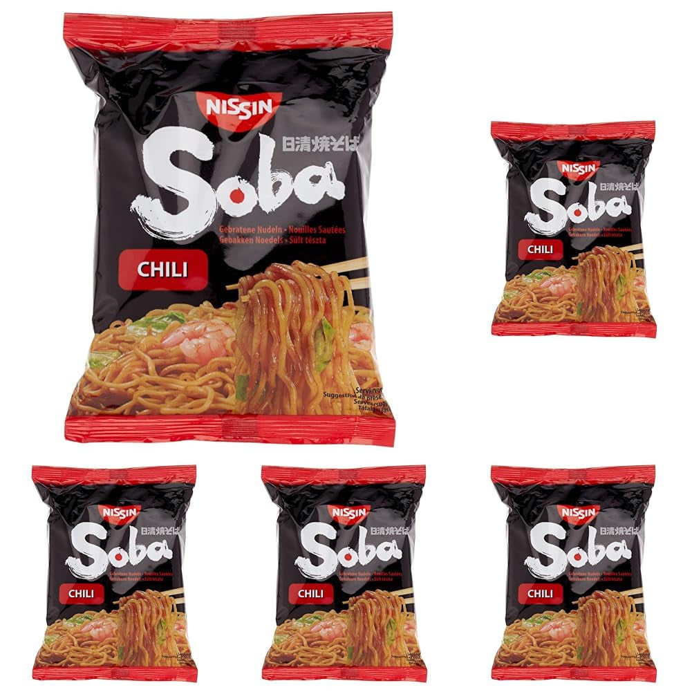 Friterade Nissin Wheat Nudles med Chilismak, 111g