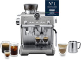 De'Longhi La Specialista Arte EC9155.MB portafilter espressomaskin med kvarn, 8 malinställningar, 15 bar tryck, 3 temperaturinställningar, mjölkskummare, 1550W, 1,7L tank, rostfritt stål/svart, inklusive barista kit