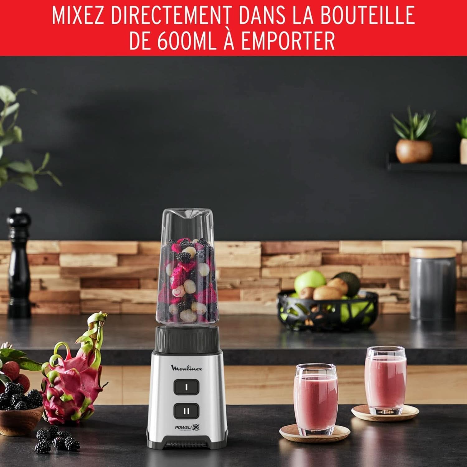 Blender Pulseo LM17GD, 400 W, 4 blad, 700 Ml, Bärbar behållare 600 Ml Kitchen Naty Shop