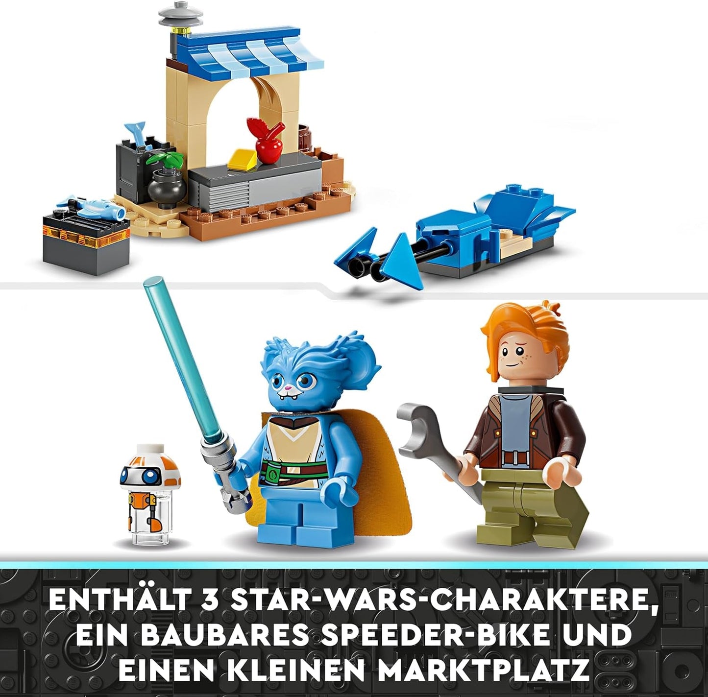 LEGO Star Wars: The Adventures of the Young Jedi Crimson Firehawk, startset för barn med byggbart rymdskepp, speedercykel och 3 figurer, present till pojkar och flickor 4 år gamla 75384 Byggset Besuche den LEGO-Store