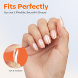 Modelones Nail Tips 216 bitar - Heltäckande Nail Tips Set, Soft Gel Tips Set, Pre-Polishing PMMA Resin Nail Tips, DIY Lime On Nail Art konstgjorda naglar, korta mandlar XS