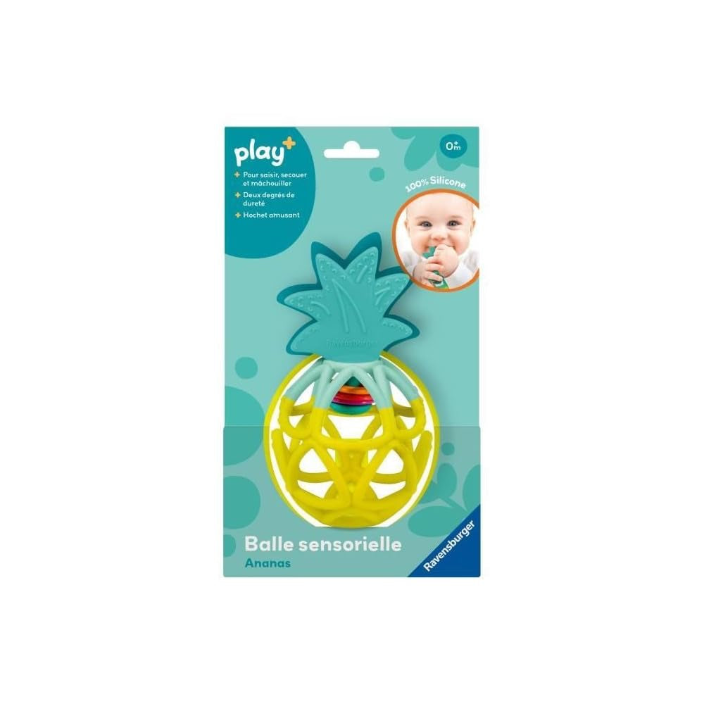 Ravensburger Play + 34013 Sensorisk boll, ananas, leksak för bebisar från 6 månader, fransk version Baby Toys Naty Shop Standardtitel