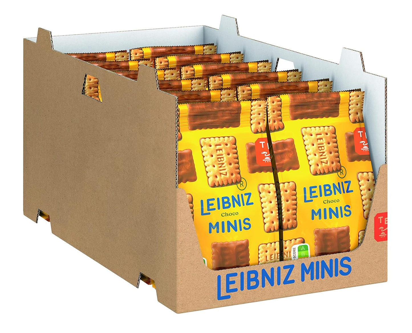 LEIBNIZ Minis Choco Pack med 12 små Crunchy Milk Chocolate Cookies Bulk Pack för förvaring eller försäljning (12 x 125 g)