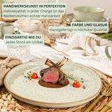 SÄNGER Rio Mint | Stengodsservis för 6, 6 tallrikar, 6 desserttallrikar, 6 skålar, mintgrön | VÄRDESAMLING