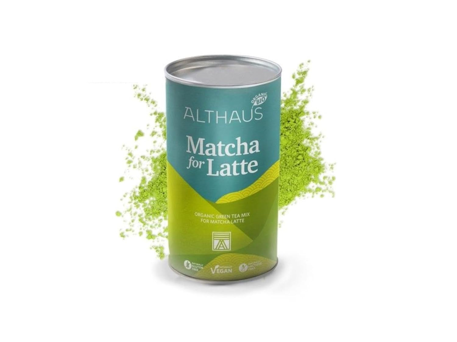 Matcha för latte Grönt teblandning med rörsocker, 400g, vegansk, för 20 portioner
