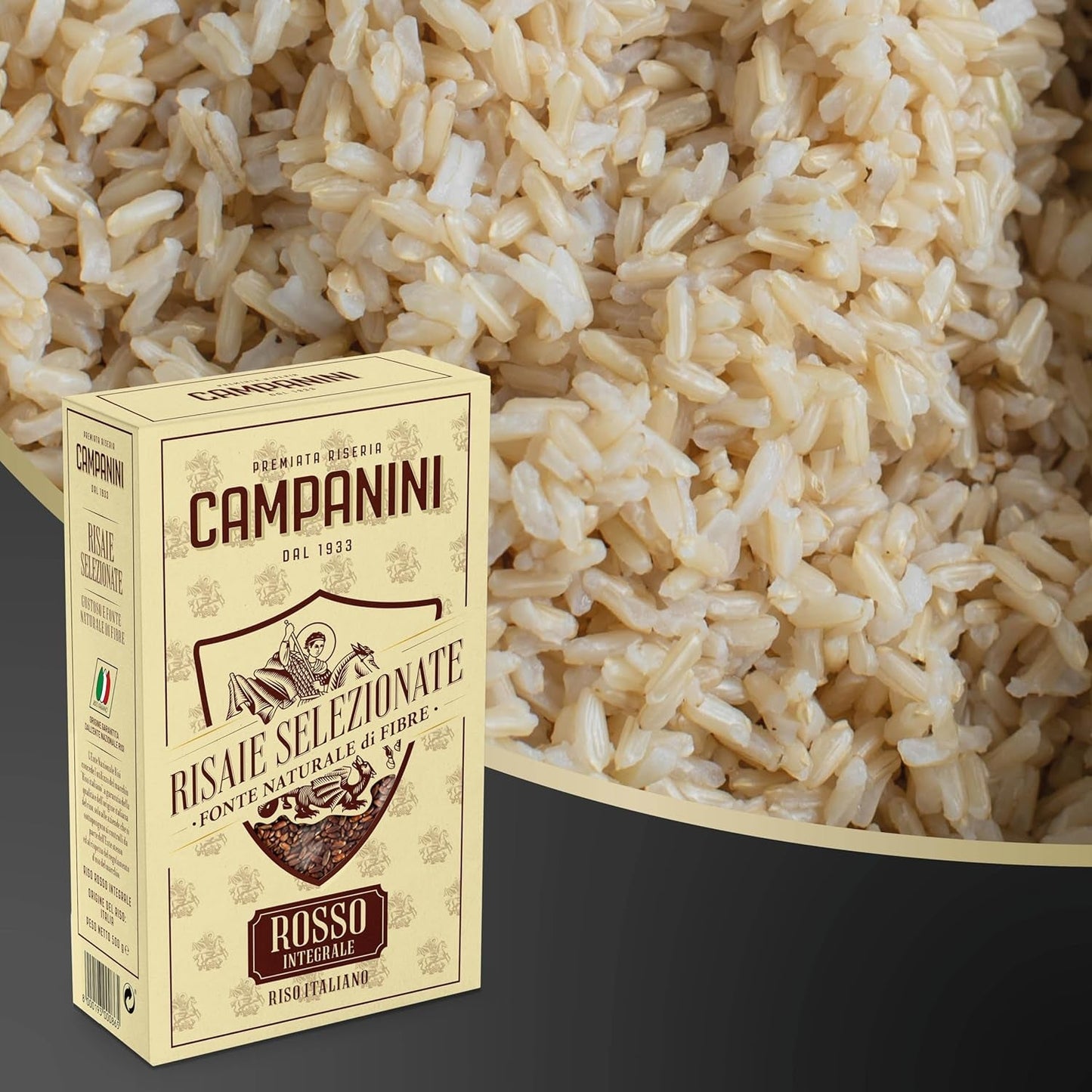 RISO ROSSO INTEGRALE Rött ris med fullkorn RISERA CAMPANINI 500g från Italien