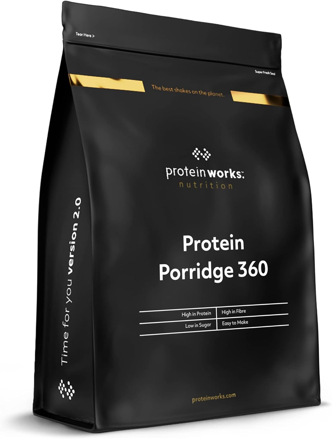 Protein Works - Protein Porridge 360 | Myt Ytterligare vitaminer och mineraler | Proteinreiches Frühstück | Kalorienarme Haferflocken | 13 portioner | Natürlich | 1 kg spannmål Naty Shop