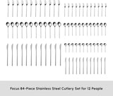 Karaca Focus Elegance, 84-delars bestickset, 12 personer Kitchen Naty Shop