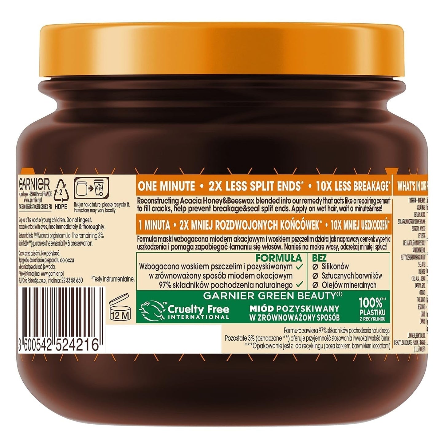 Hårmask Garnier Botanic Therapy Honey Treasures 340ml Hårmask Naty Shop