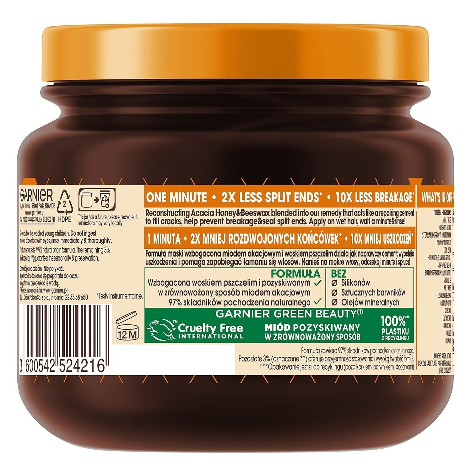 Hårmask Garnier Botanic Therapy Honey Treasures 340ml Hårmask Naty Shop