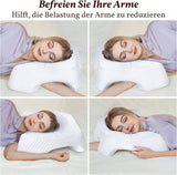SAHEYER sidosovskudde med arm, ergonomisk ortopedisk kudde, nack- och axelkudde Memory Foam, nackkudde med flervinklade armar för många sovställningar (vit) Cervikala ortopediska kuddar Naty Shop