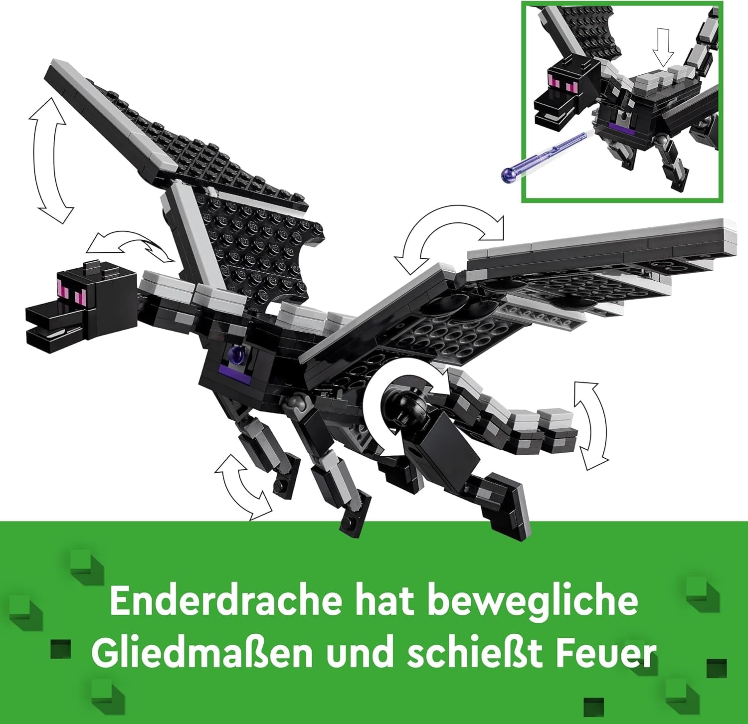 LEGO Minecraft The End Dragon and the End Ship Action Leksak och Discovery Set Videospel Byggset Äventyrsset Present för pojkar och flickor 8 år gamla 21264 Byggset Beuche den LEGO-Store