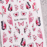 JMEOWIO Nagelsticker Blume 10 Blatt Nail Art Sticker Selbstklebend Nagelaufkleber Frühling Sommer Floral Dekoration Nageldesign Zubehör
