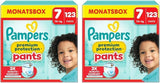 Pampers Premium Protection Pants storlek 5, 144 blöjor, 11kg - 17kg, med 360° justering och mjuka anti-läck muddar för optimal komfort och skydd