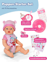 BABY Born Emma - babydocka 43 cm - 10 funktioner inklusive tillbehör och madrass - Fungerar helt utan batterier - Lämplig för barn från 3 år och uppåt