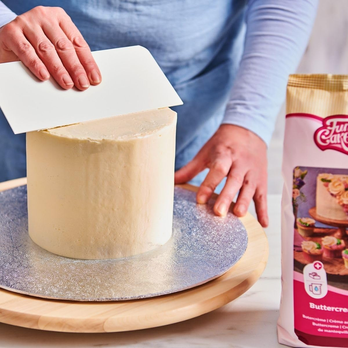 Funcakes Mix Für Buttercreme: Einfach Zu Berübenen, Cremig, Perfekt Zum Dekorieren, Abdecken Und Füllen Von Kuchen, Belag Auf Cupcakes, Halal., 1 Kg Mix för bakning och matlagning Naty Shop