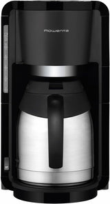 Rowenta Adagio Filter Espressomaskin, Termokanna i rostfritt stål, Håller kaffet varmt i upp till 4 timmar, 10-15 kopparkapacitet, 1,25L Kapacitet, Avtagbar filterkorg, Autoavstängning, Svart, CT3818