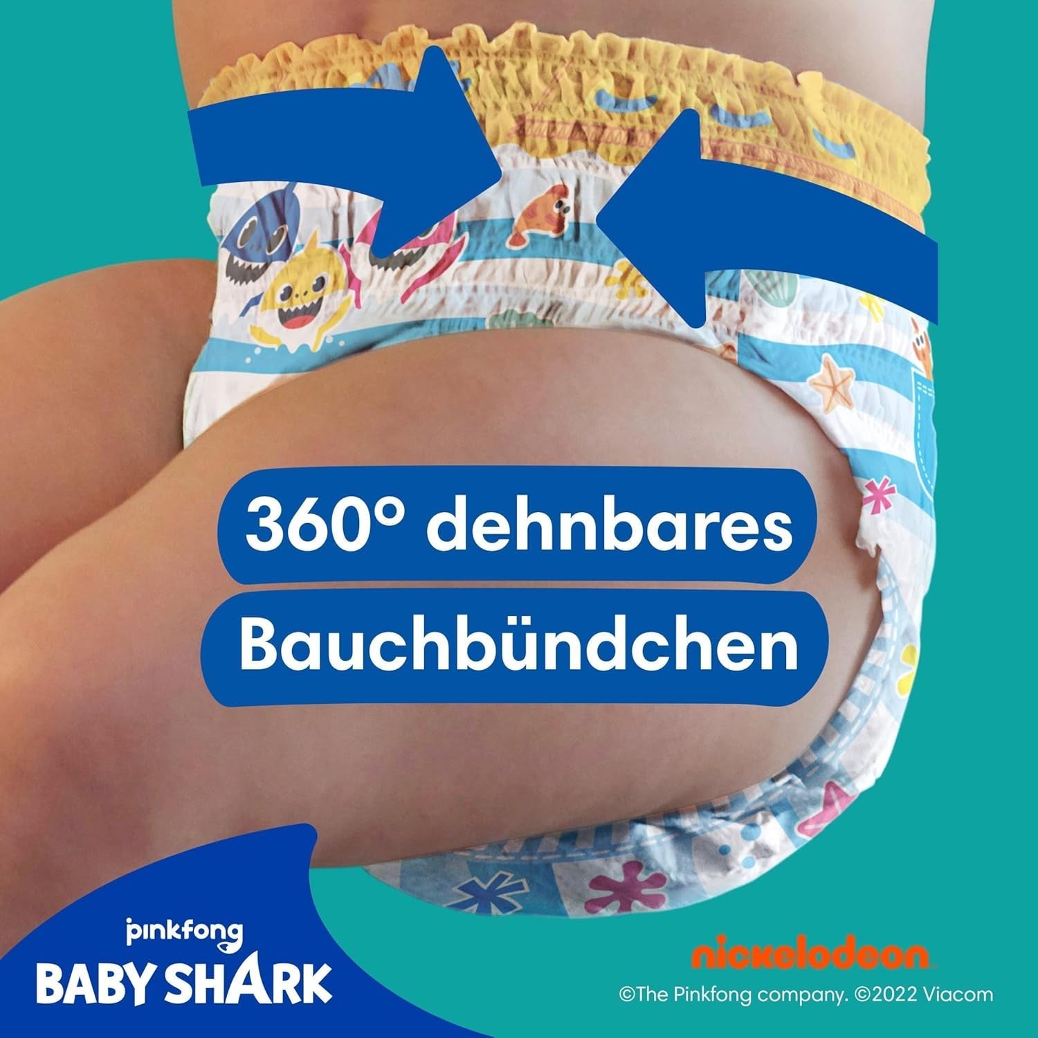 Pampers storlek 5-6 Splashers Baby Shark Limited Edition 10-pack engångsbadblöjor för säkert vattenskydd