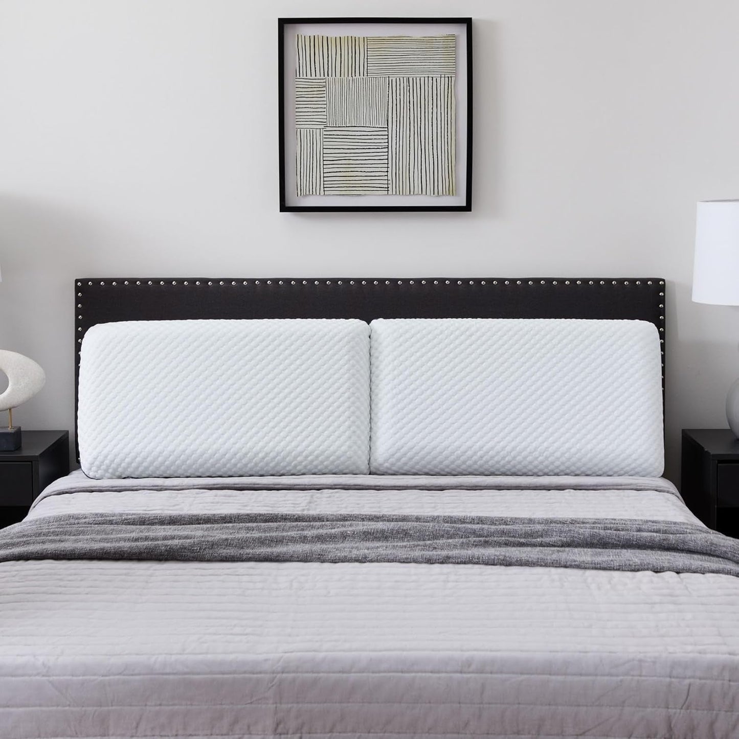 LUCID memory foam kudde med gel 40x60 cm - andas - kylande effekt - tvättbart överdrag - Oeko-Tex certifierad kudde, vit