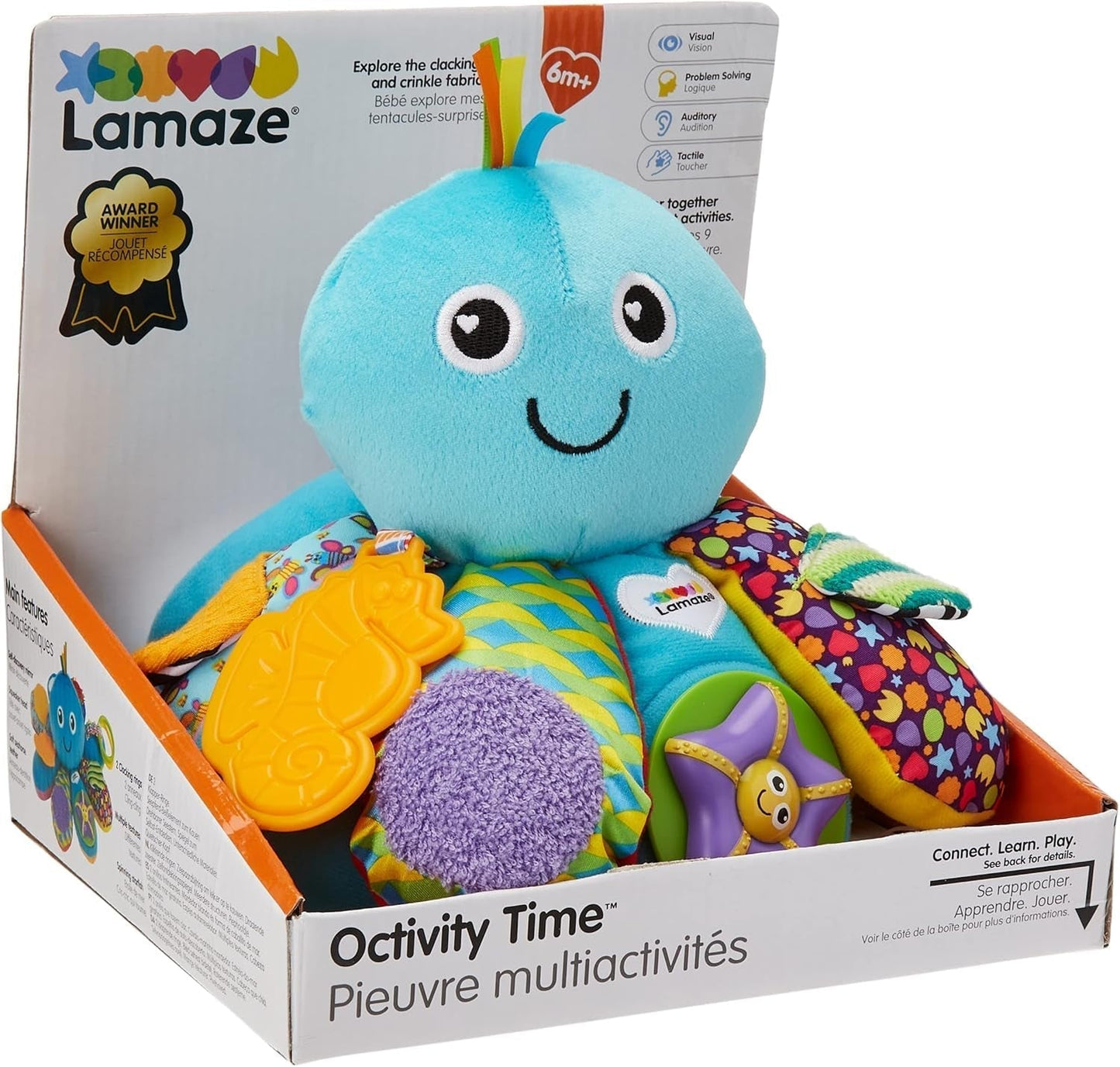 LAMAZE Octivity Time Baby sensorisk leksak, mjuk baby för lek och upptäckt, Octopus Toddler Lämplig från 6 månader, pojkar och flickor över 1 år Babyleksaker Naty Shop Octivity Play Octopus
