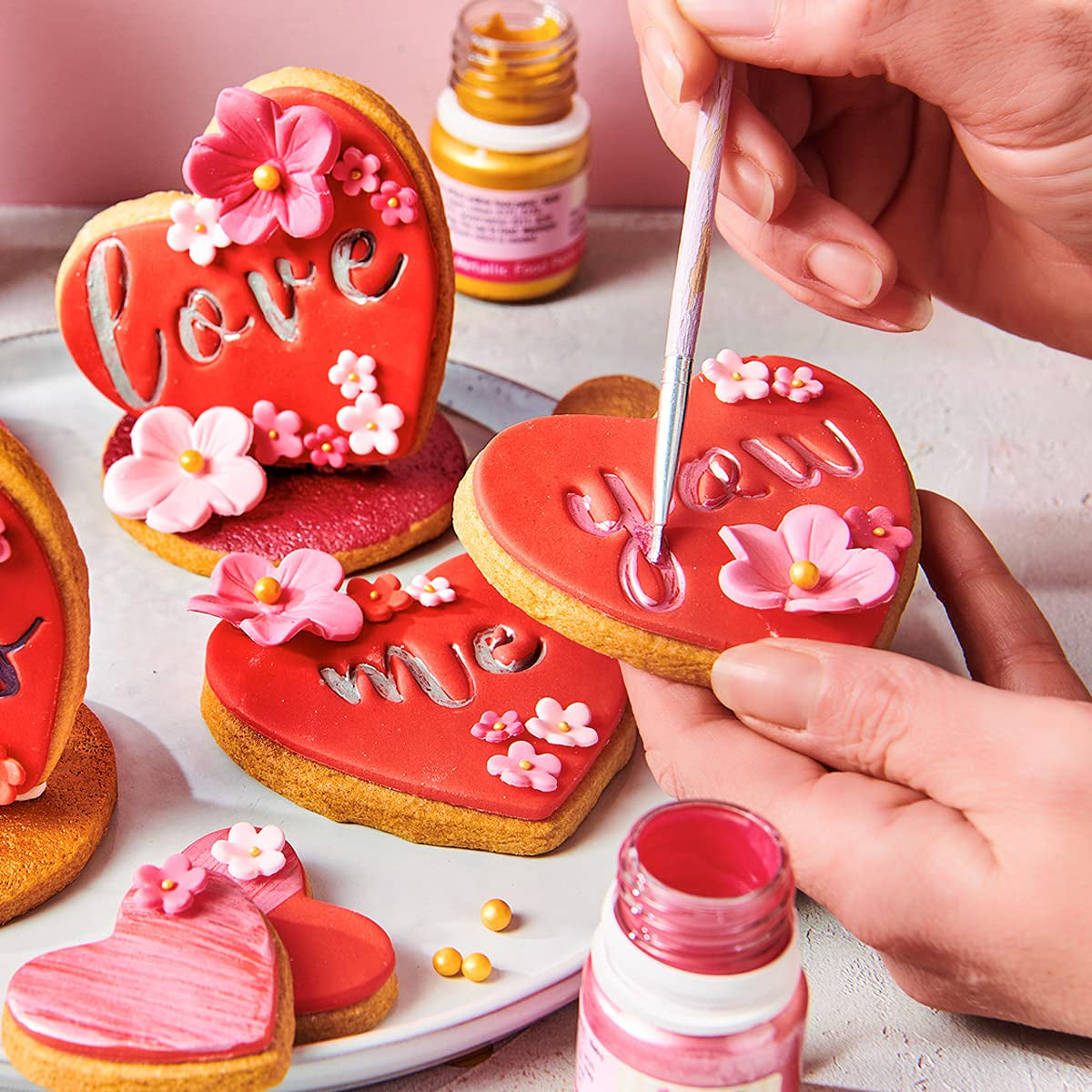 Funcakes Metallic Food Paint, Copper Color: Skapa metalliska effekter på fondant, marsipan, royal glasyr och kakor. 100 % ätbar matfärg, Halal, lämplig för vegetarianer och veganer. 30 ml.