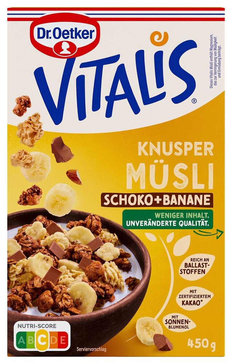 Dr. Oetker Vitalis Crunchy Honeys: Honey Crunchy Müsli för frukost och mellanmål, 5-pack (5 x 600 g)