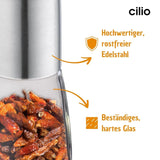 Cilio PICCANTE pepparkvarn, Ø 6,5 cm, H: 14,5 cm, med stängningslock Kvarnar och skivare Naty Shop