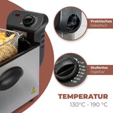 Bomann® oljefritös, 3L kapacitet, Cool Zone Technology och avlopp, 2000 W hushållsapparater Naty Shop